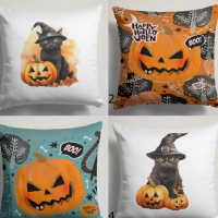 Happy Halloween Throw Pillow Cover