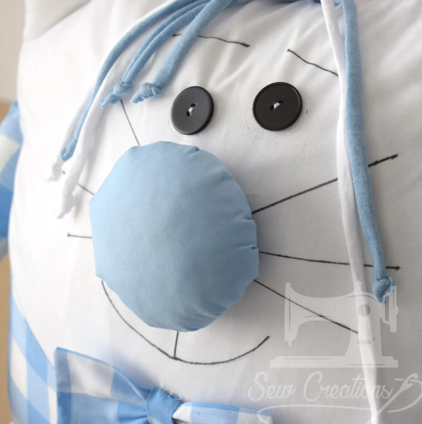 Stuffed Cat Cushion Cover Sewing Pattern - Image 3