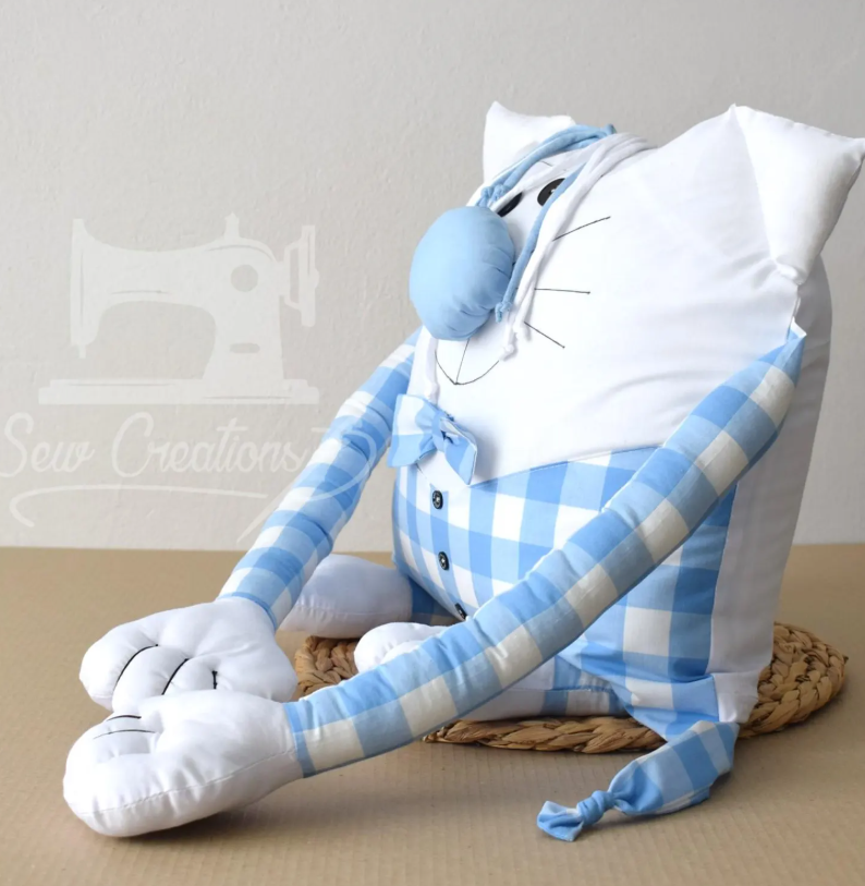 Stuffed Cat Cushion Cover Sewing Pattern - Image 5