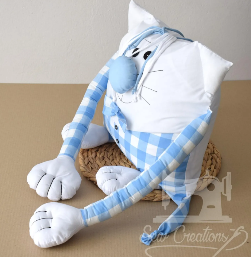 Stuffed Cat Cushion Cover Sewing Pattern - Image 6