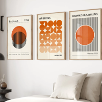 Bauhaus Poster Affiche Set Orange Wall Art