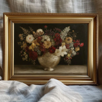 Moody Dark Academia Fall Floral Wall Art Print