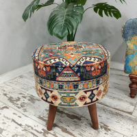 Round pouf stool