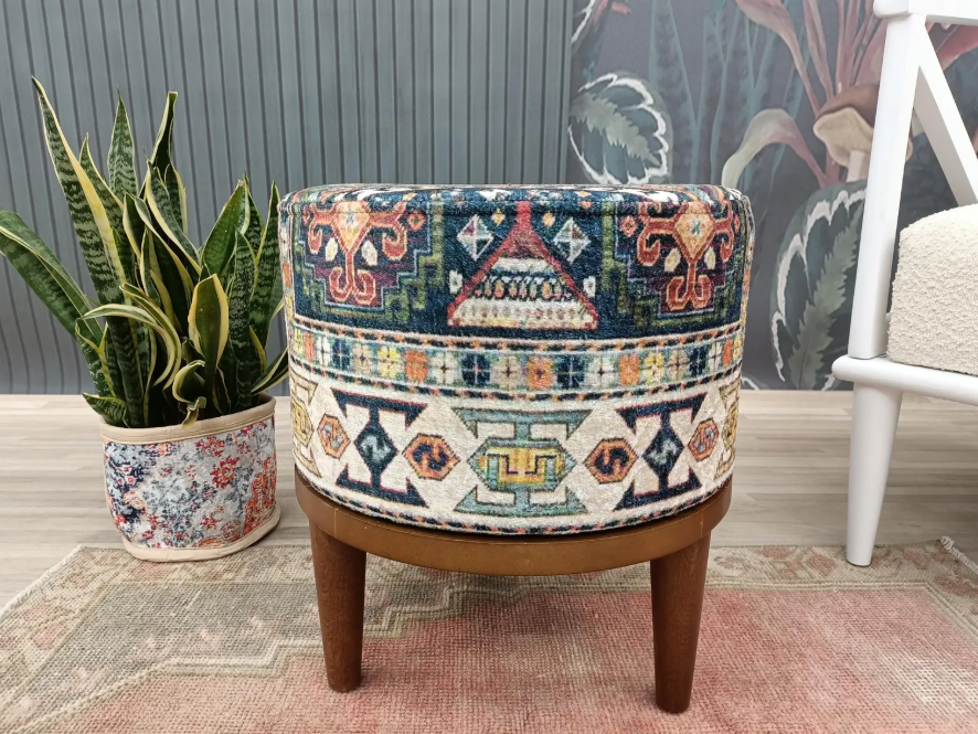 Round pouf stool - Image 3
