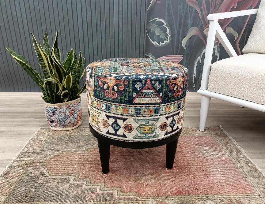 Round pouf stool - Image 4