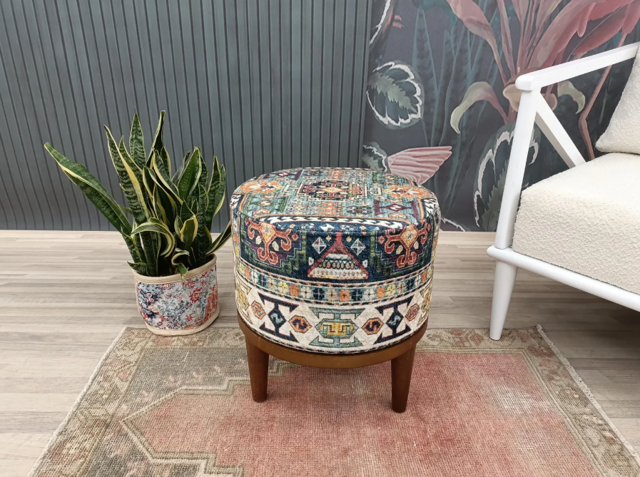 Round pouf stool - Image 5
