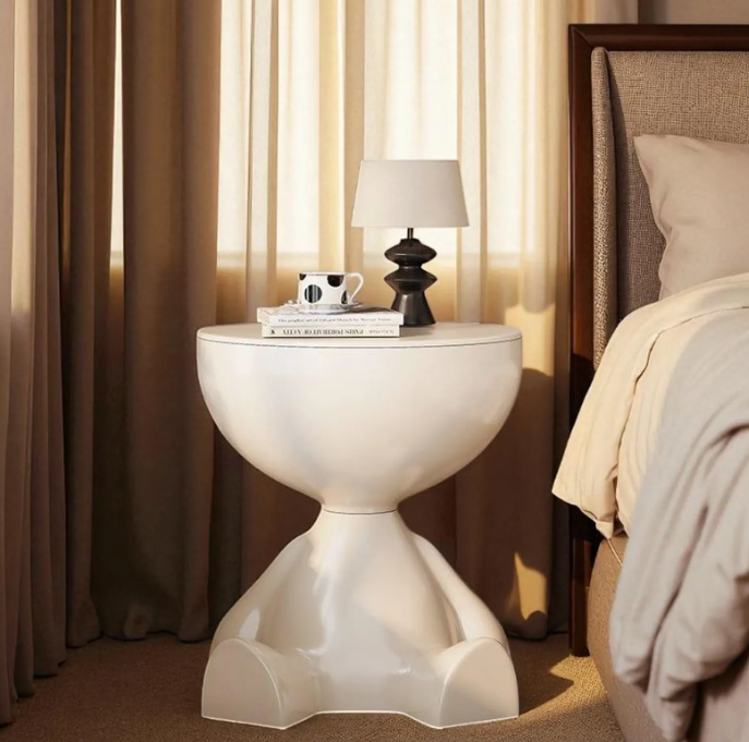 Modern round coffee table with storage - Image 3