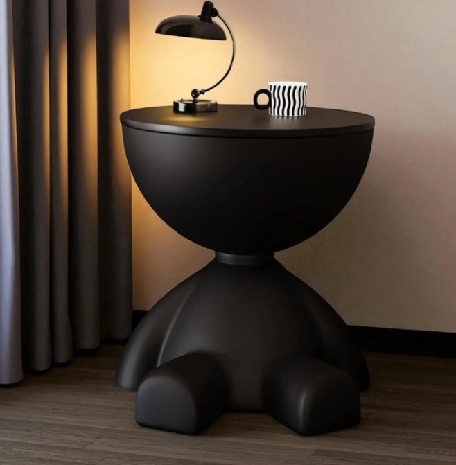 Modern round coffee table with storage - Image 5