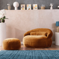 Corduroy Stuffed Pouf Sofa