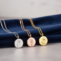 Personalized Round Urn Ashes Necklace