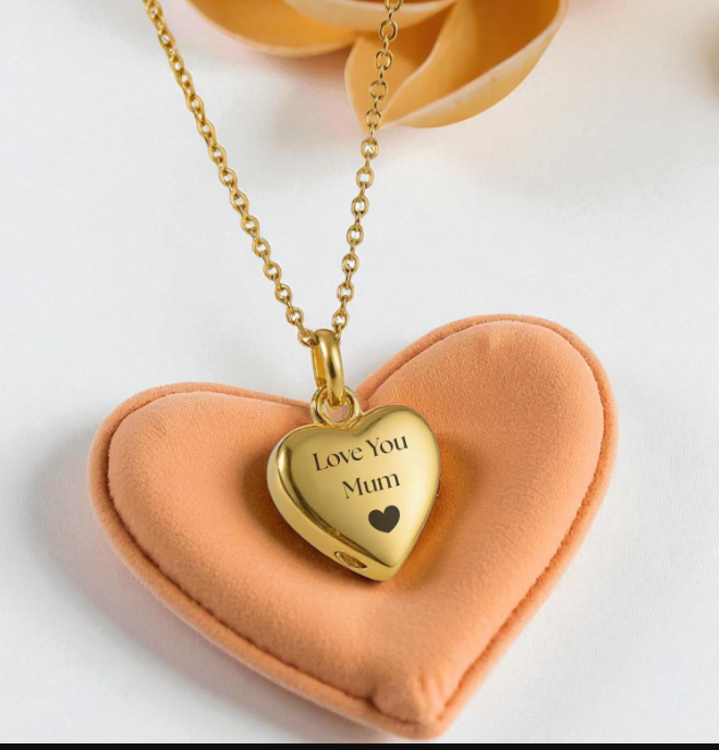 Personalized Cremation Heart Urn Necklace