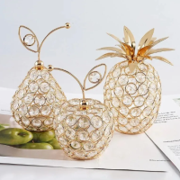 Creative Nordic Crystal Crafts Pineapple Pear Home Decoration Ornaments Gift Apple Pear Pineapple Decorative Handicraft
