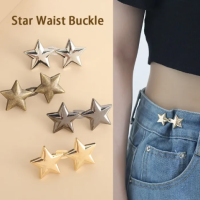 1Pair Detachable Metal Star Tighten Waist Button For Skirt Pant Adiustable Sewing-Free Buckle Jeans Reduce Waist Tighten Brooch