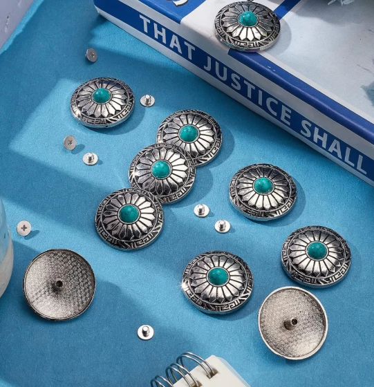 Conchos Screw Back Round Metal Decorative Conchos Flat Round with Sunflowers Pattern for DIY Luggage and Hardware Accessaries - Image 5