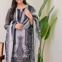 Premium Cotton Silk Digital Print Three Piece for Women | Elegant & Comfortable Outfit